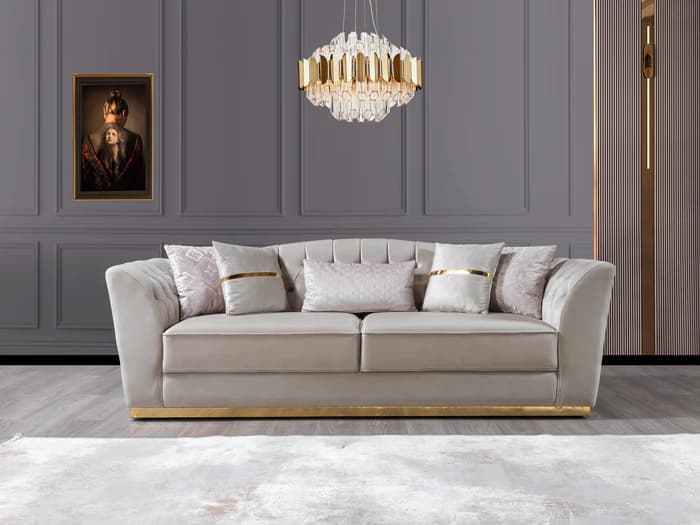 Milena Ivory Velvet Sofa 93" & Loveseat 73"  | image 4