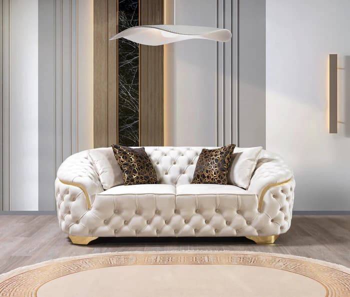 Lupino Ivory Velvet Sofa 95" & Loveseat 82"  | image 8