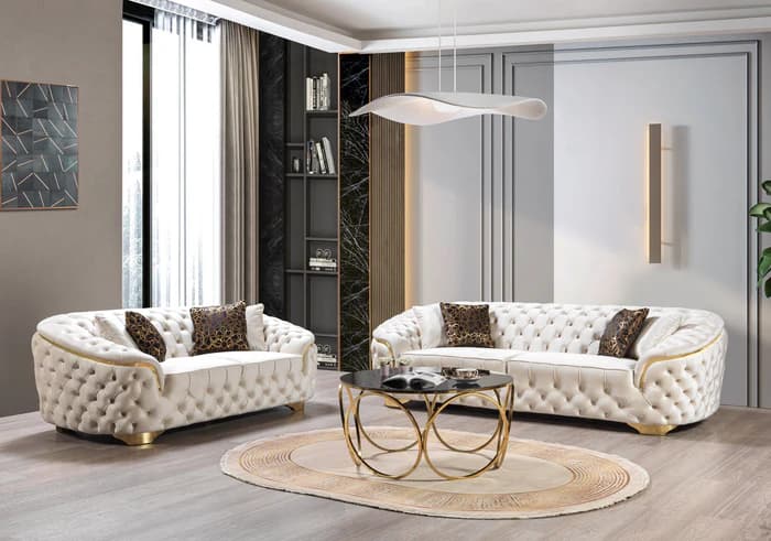 Lupino Ivory Velvet Sofa 95" & Loveseat 82"  | image 10