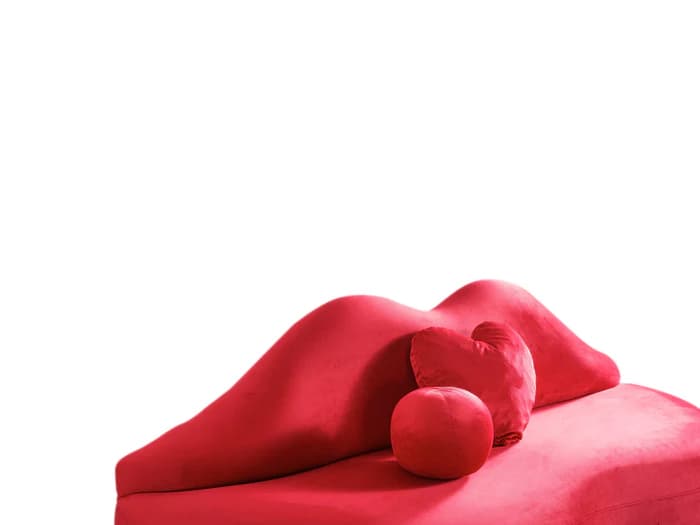 Lips Red Velvet Loveseat 81"  | image 3