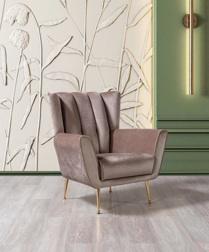 Merida Coffee Velvet Chair  | image 1