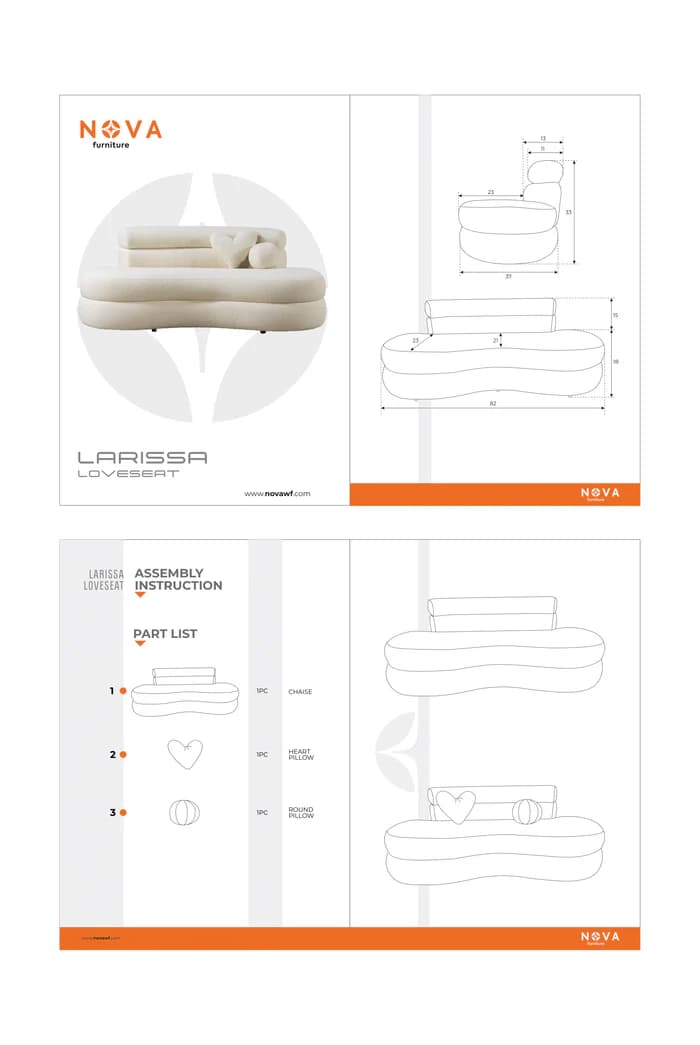 Larissa Ivory Boucle Loveseat  | image 7