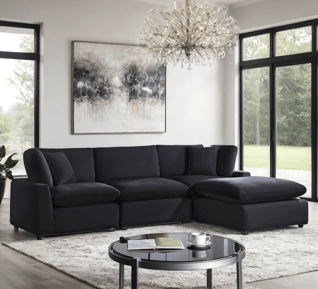 SKY Black Velvet Modular Sectional  | image 1