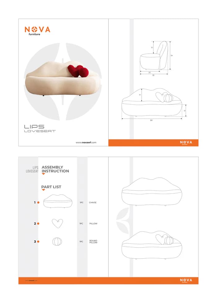 Lips Maroon Velvet Loveseat 81"  | image 2