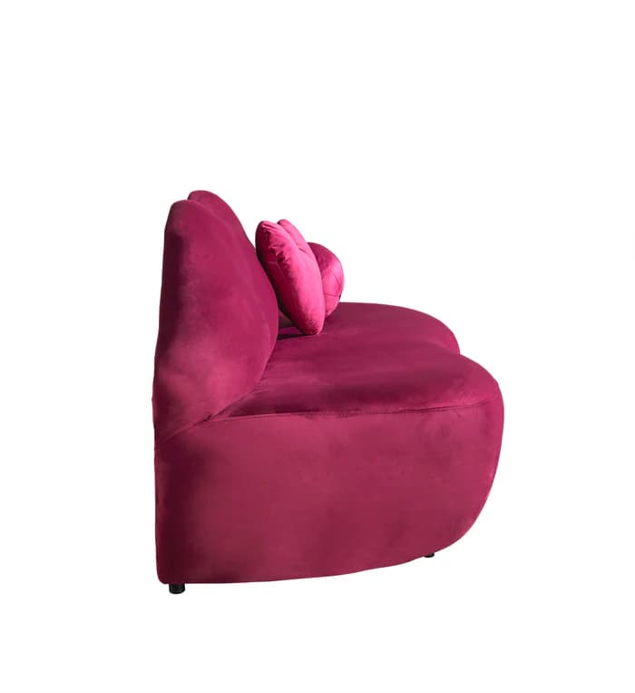 Lips Maroon Velvet Loveseat 81"  | image 3