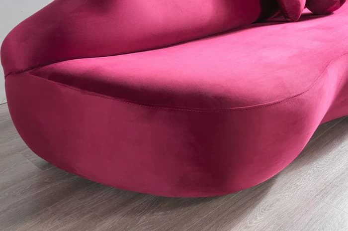 Lips Maroon Velvet Loveseat 81"  | image 6