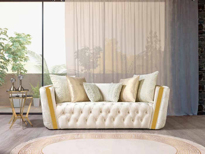 Fanci Ivory Velvet Sofa 94" & Loveseat 82"  | image 7