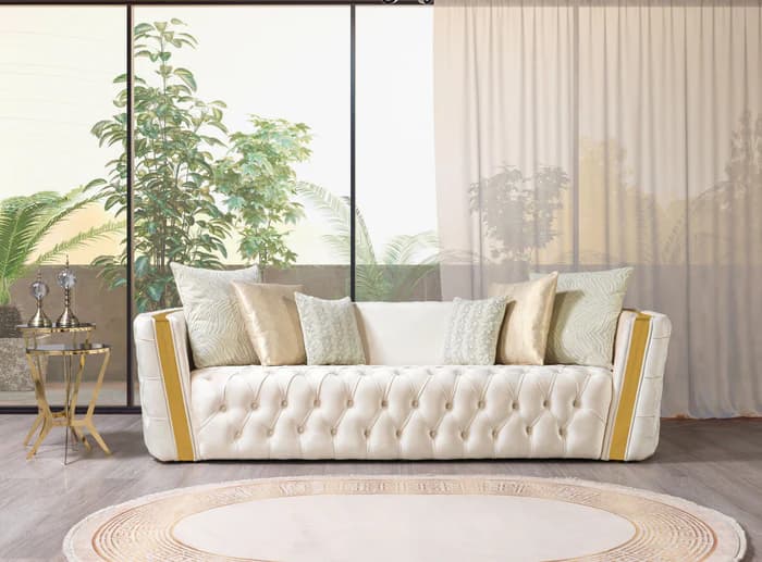 Fanci Ivory Velvet Sofa 94" & Loveseat 82"  | image 8
