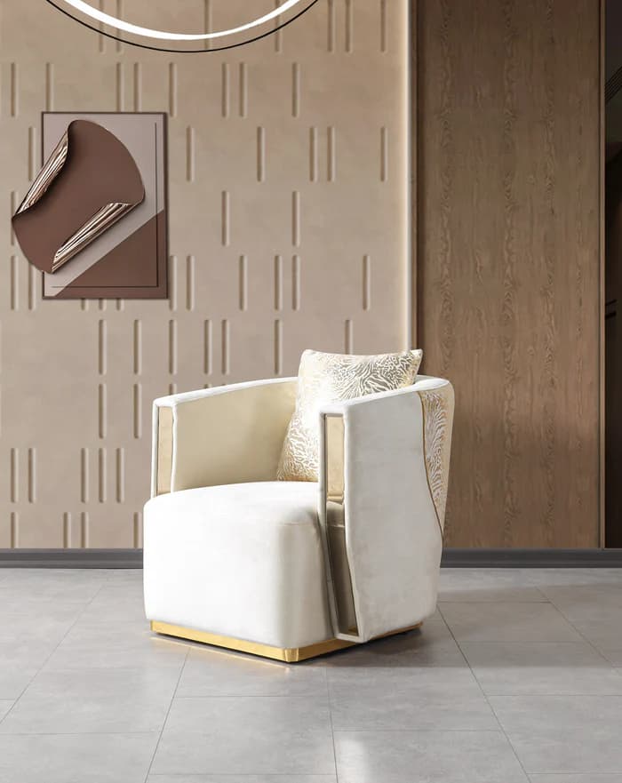 Anica Ivory Velvet Chair  | image 1