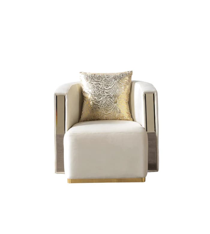 Anica Ivory Velvet Chair  | image 8