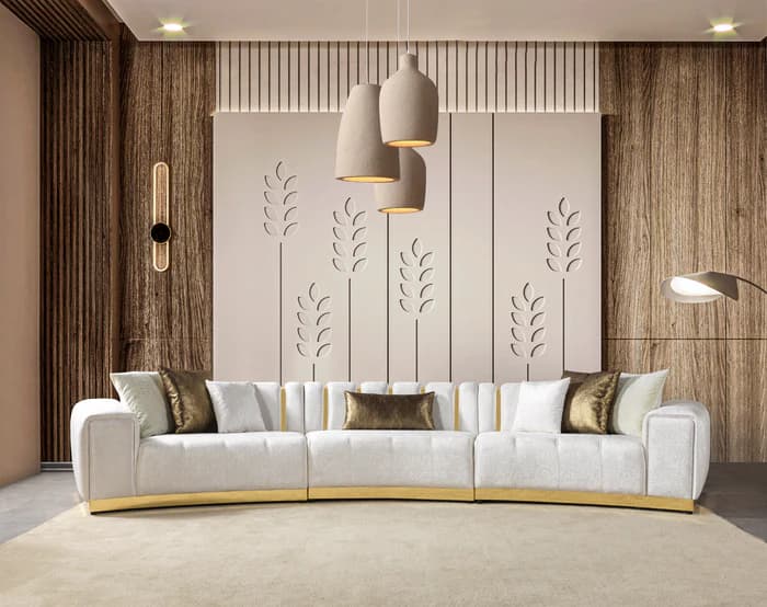 Michelle Velvet 3-Piece Curved 165" Sectional  | image 3