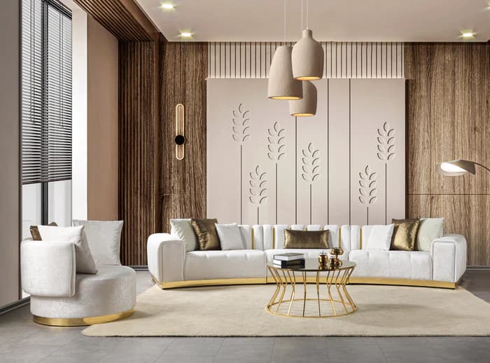 Michelle Velvet 3-Piece Curved 165" Sectional  | image 5