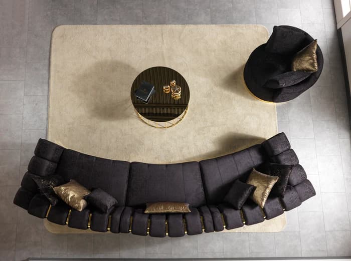 Michelle Velvet 3-Piece Curved 165" Sectional  | image 7