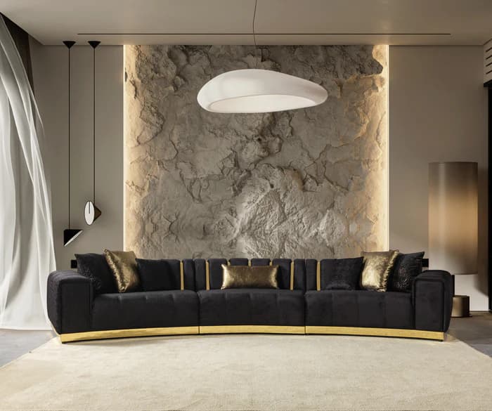 Michelle Velvet 3-Piece Curved 165" Sectional  | image 8