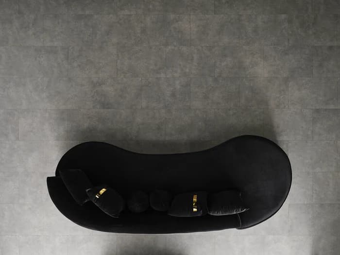 Ella Black Velvet 106" Chaise Lounge  | image 3