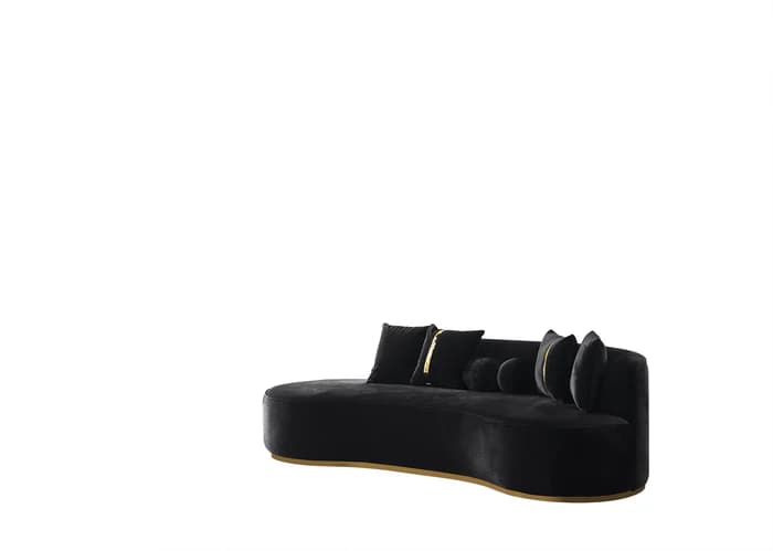 Ella Black Velvet 106" Chaise Lounge  | image 5