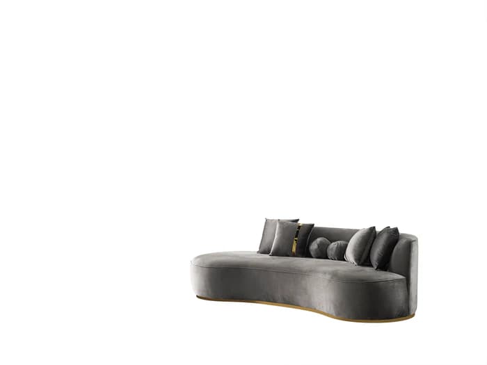 Ella Gray Velvet 106" Chaise Lounge  | image 3