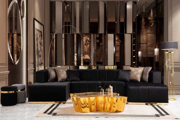 Elisha Velvet Double Chaise 140" Sectional  | image 1