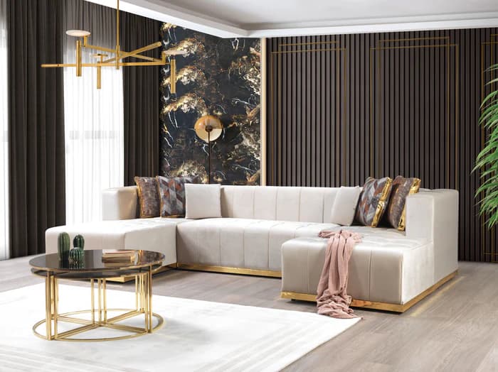 Elisha Velvet Double Chaise 140" Sectional  | image 4