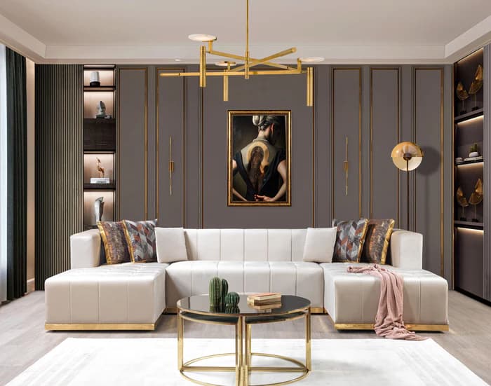 Elisha Velvet Double Chaise 140" Sectional  | image 5