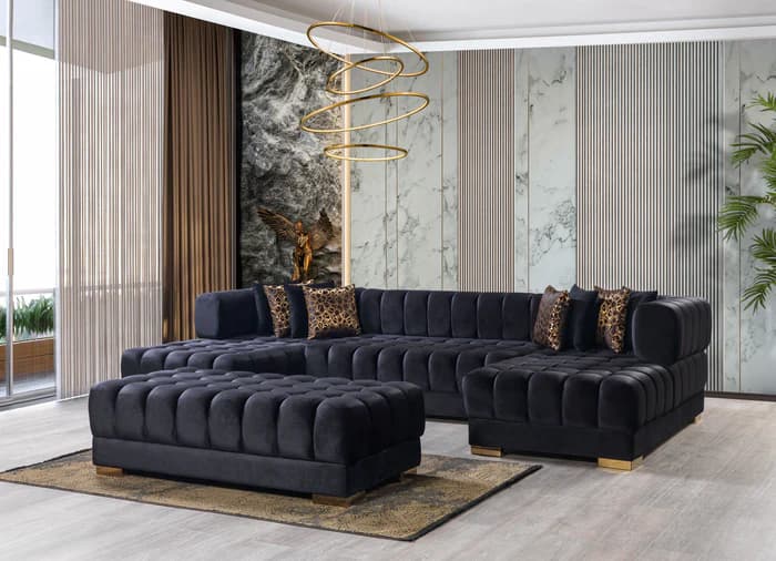 Ariana Velvet Double Chaise 138" Sectional  | image 4