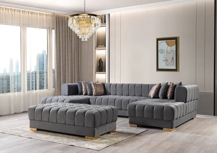 Ariana Velvet Double Chaise 138" Sectional  | image 10
