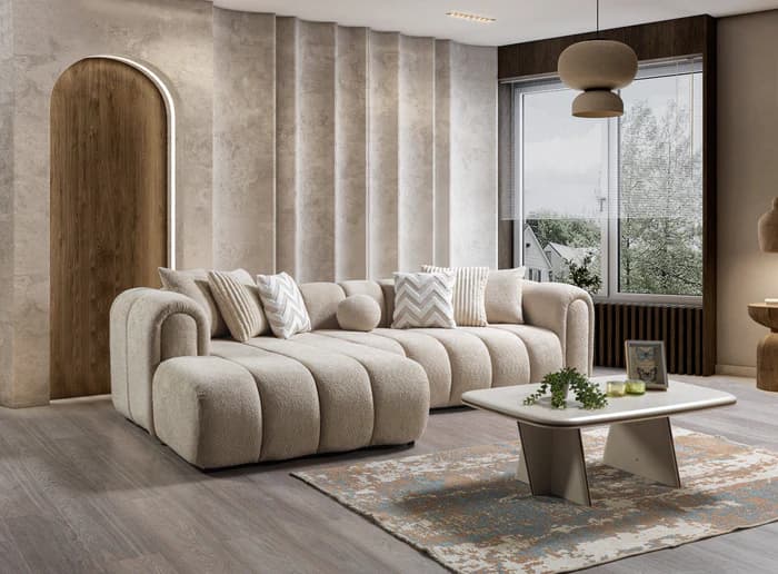 Lis Sand Boucle LAF 115" Sectional  | image 6