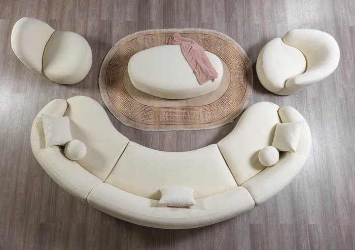 Bonita Ivory Boucle 3-Piece Curved 138"  | image 4