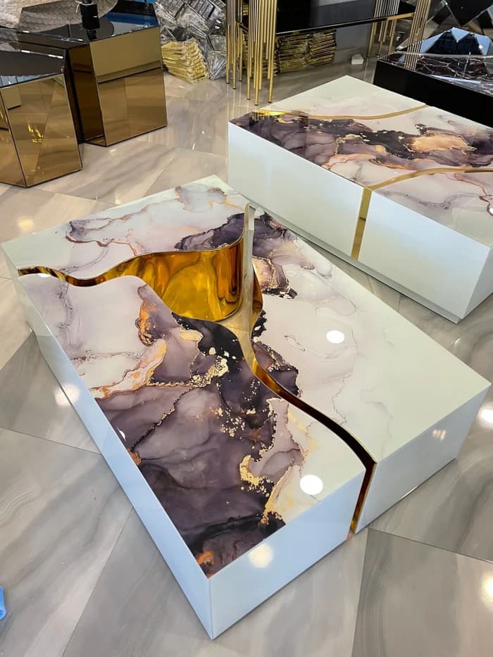 Dream White Marble 3 Pc Coffee Table  | image 1