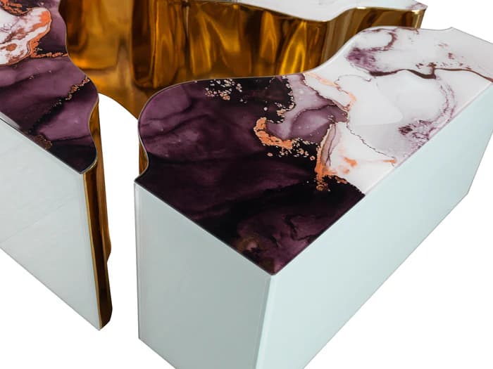 Dream White Marble 3 Pc Coffee Table  | image 3