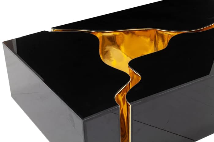 Dream Glass Black/Gold 3-Piece Coffee Table  | image 4