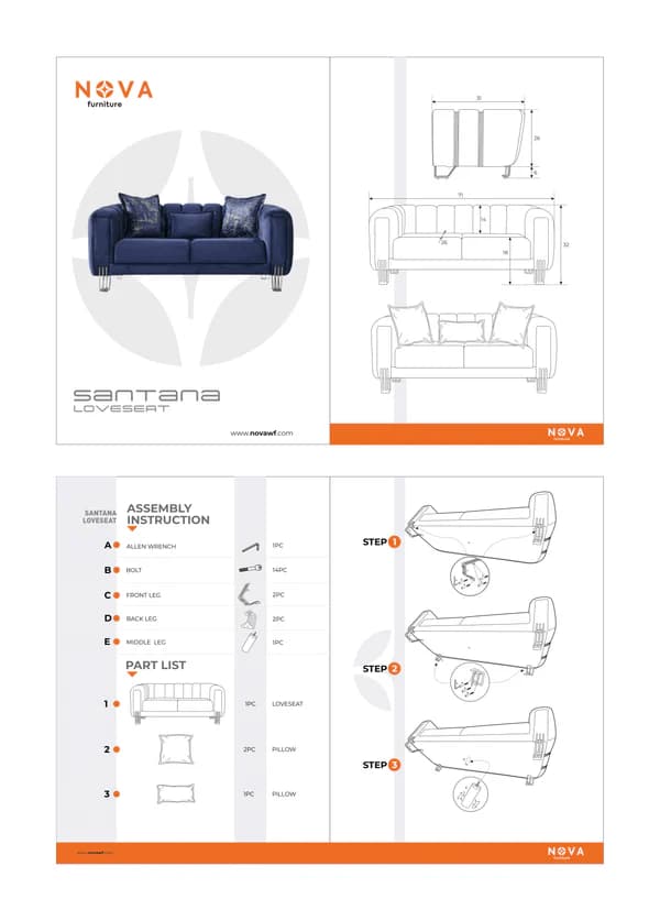 Santana Velvet Sofa 89" & Loveseat 69"   | image 7