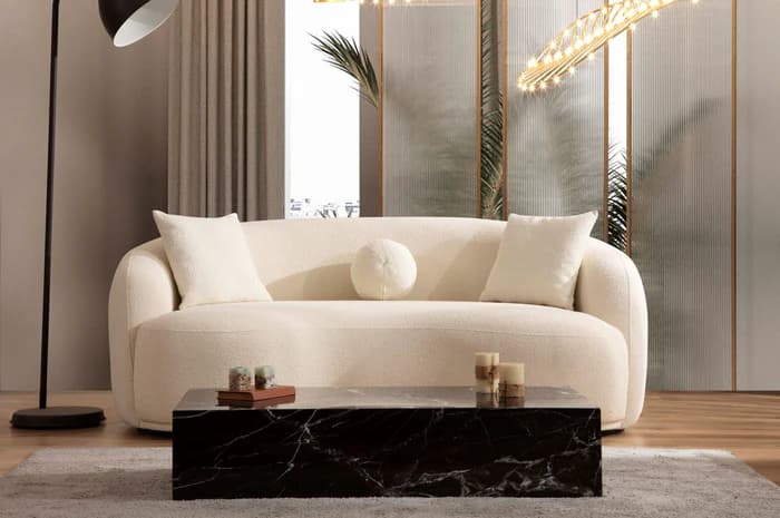 Bonita Ivory Boucle Loveseat  | image 1