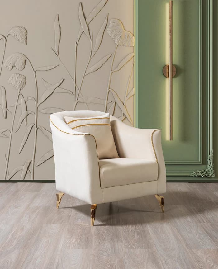 Belinda Ivory  Velvet Chair  | image 1