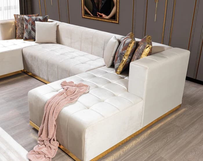 Elisha Velvet Double Chaise 140" Sectional  | image 15