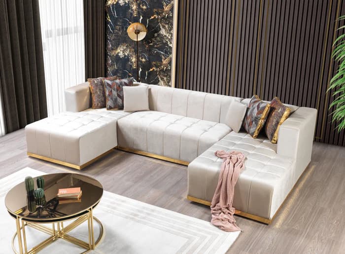 Elisha Velvet Double Chaise 140" Sectional  | image 16