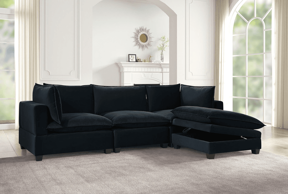 Cloud2 Black Velvet Modular Sectional  | image 2