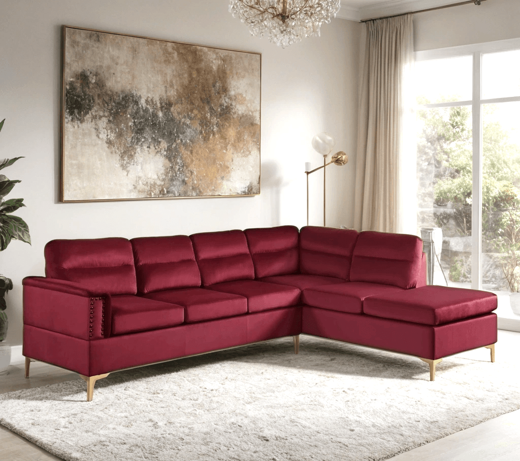 Vogue - Red Sectional | image 1