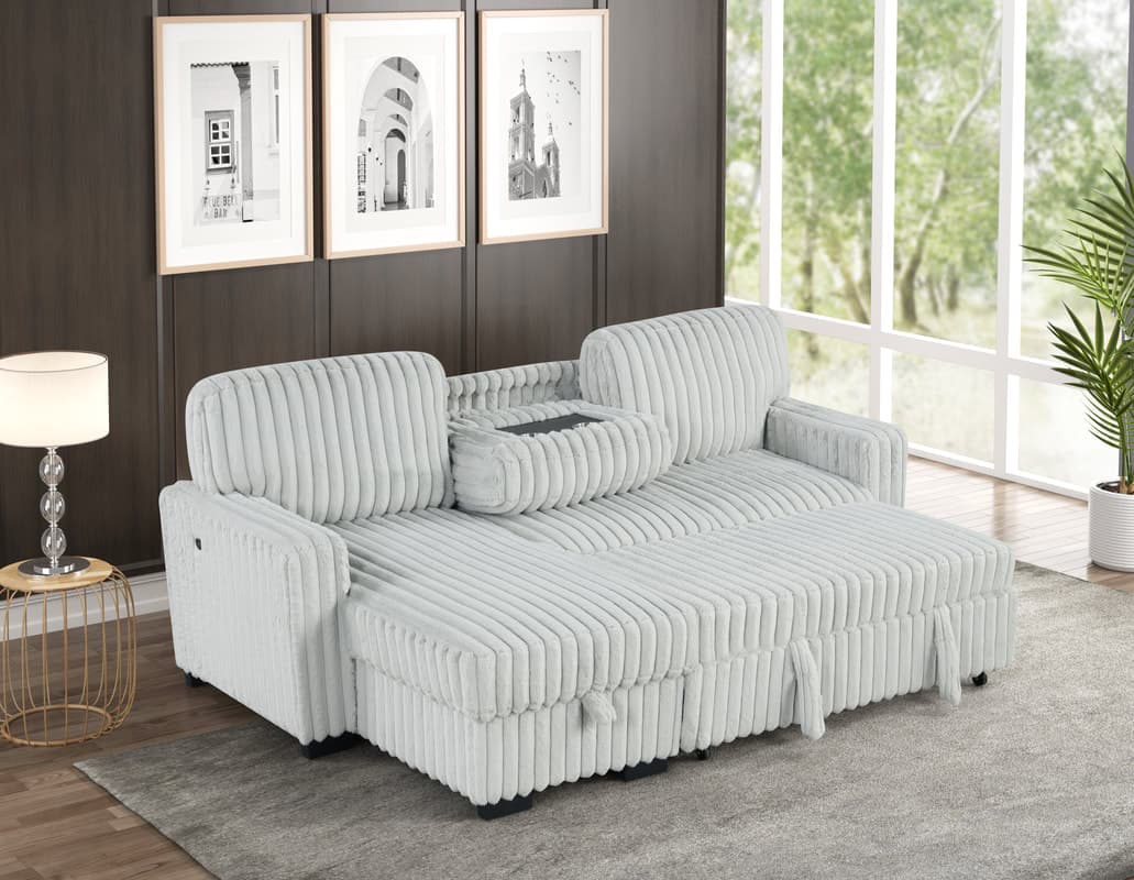 Poland Mocha Reversible Sectional With Pull-Out Bed | image 1