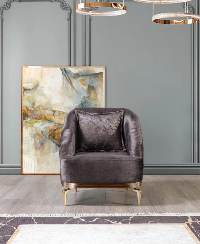 Santana Smoke Velvet Chair | image 1