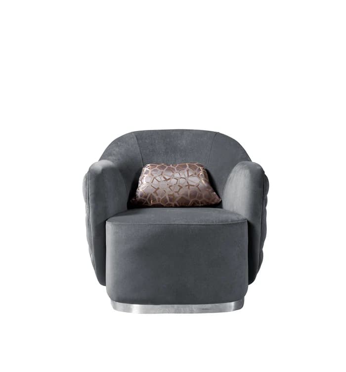 Victoria Gray Velvet Chair | image 5