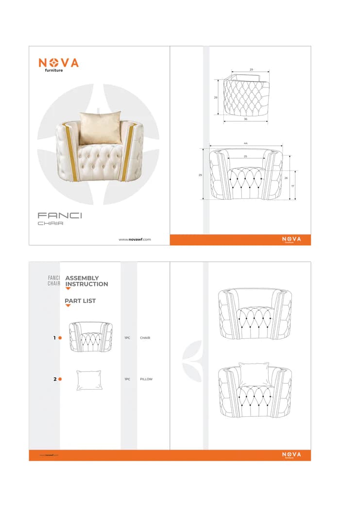 Fanci Ivory Velvet Chair | image 2