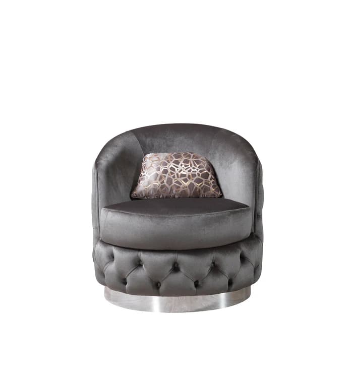 Lupino Gray Velvet Chair | image 5