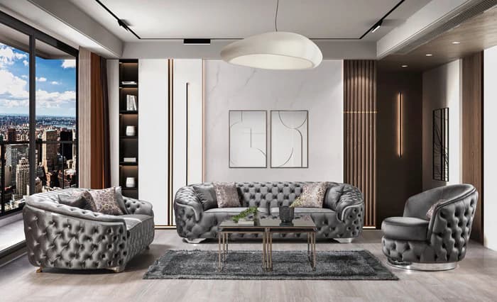 Lupino Gray Velvet Chair | image 7