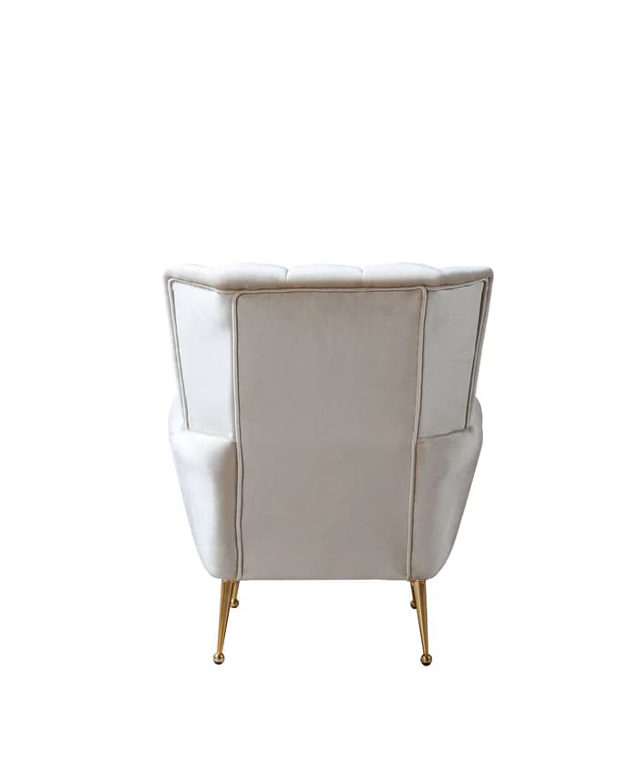 Merida Ivory Velvet Chair | image 2