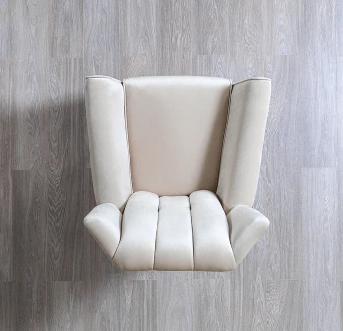 Merida Ivory Velvet Chair | image 3