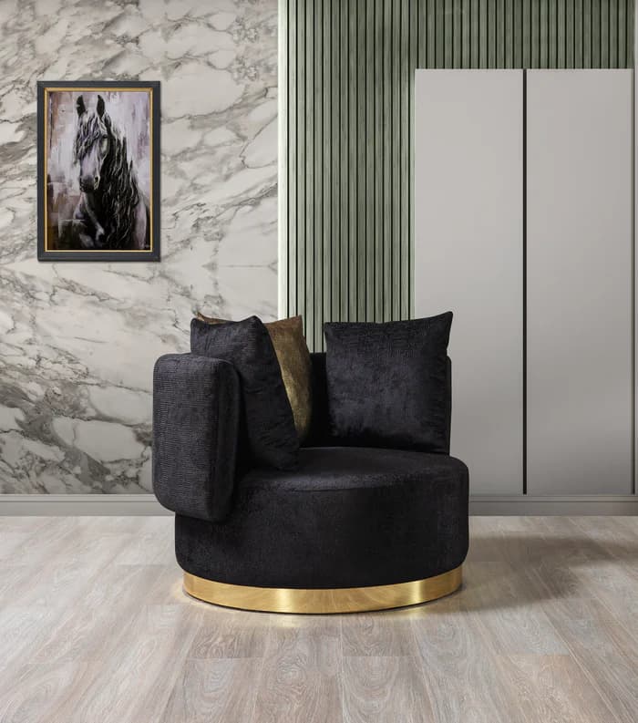 Michelle Black Velvet Chair | image 1