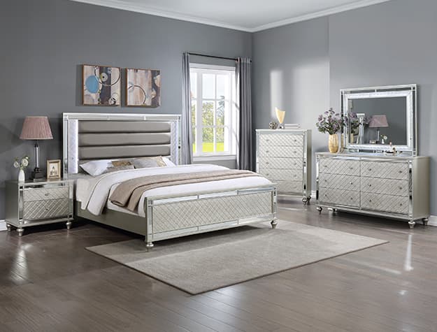 SETB1680 CRISTIAN BEDROOM GROUP CHAMPAGNE | image 1
