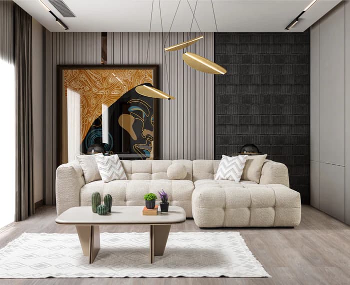 Ivy Boucle RAF 110" Sectional | image 1