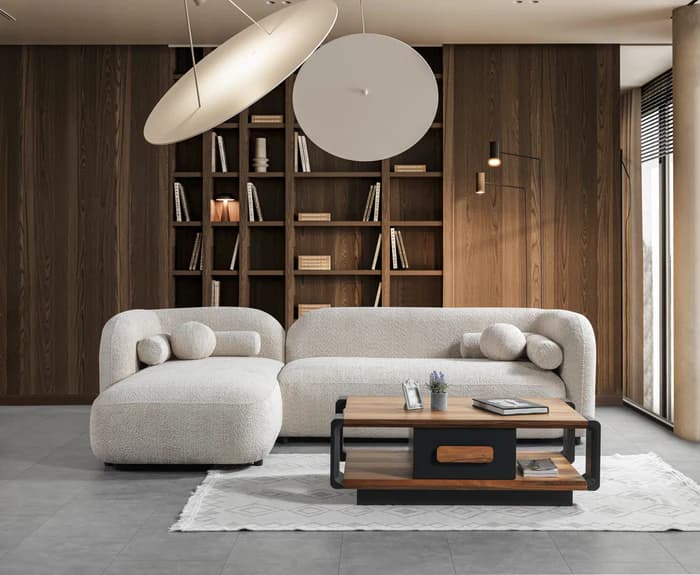 Liva Sand Boucle LAF 110" Sectional | image 4